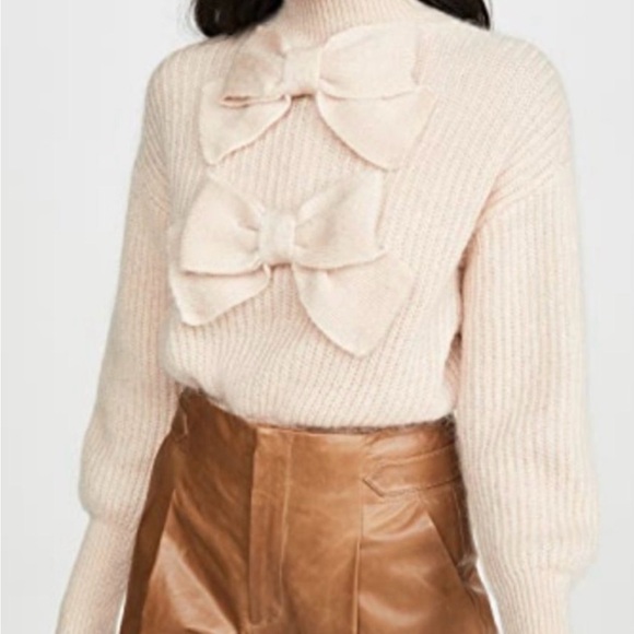 Zimmermann Pink Peach Bow Sweater - Picture 1 of 8